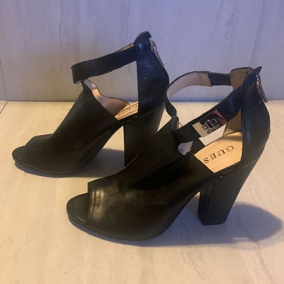 Guess Women's Black Platform Peep Toe High Heels Ankle Boots/Sandals , like new - Picture 4 of 15